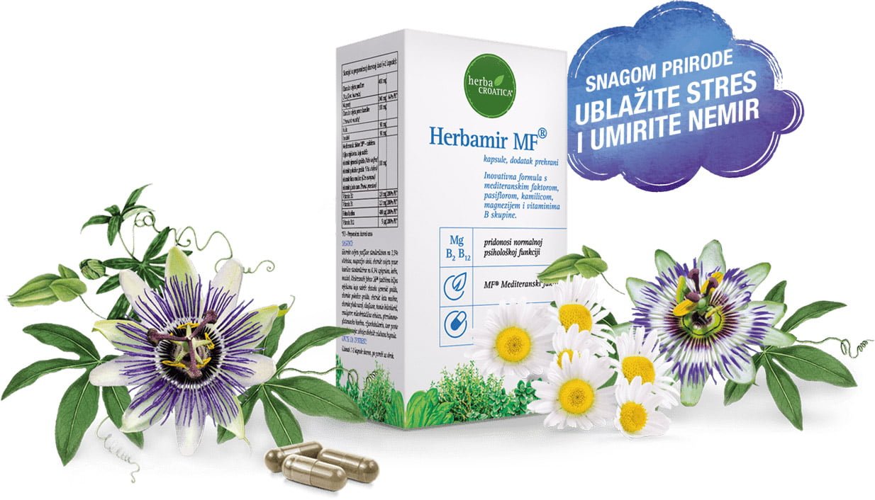 prirodni lijek, stres, napetost, neizvjesnost, depresija, herbamir, herba.hr, strah, anksioznost, mediteranski faktor, pasiflora, kamilica, b vitamini, magnezij